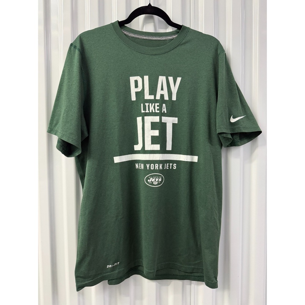 Nike Dri-Fit New York Jets Play Like A Jet T-Shirt Mens L NFL Team Apparel 0118